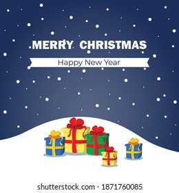 Tarjeta de saludo para dibujos vectores Feliz Año Nuevo 2021