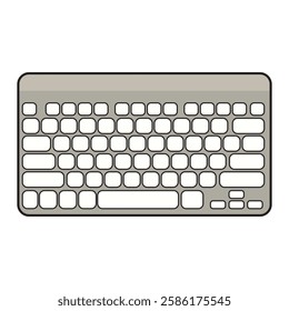 Vector Drawing of Grey Keyboard