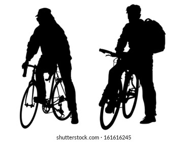 Vector drawing of a group of cyclists in competition. Property release is attached to the file