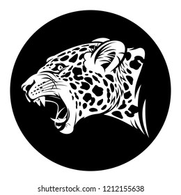 Vector Drawing Of A Growling Jaguar Head.