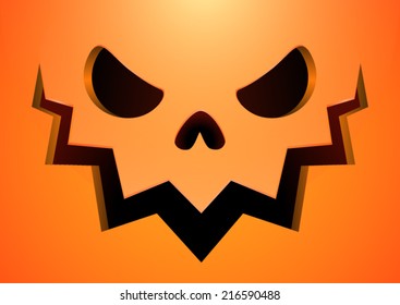 Vector drawing, Halloween pumpkin lamp, Jack