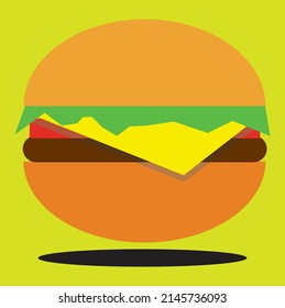vector drawing hamburger green background