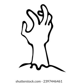 vector drawing of a hand. black and white drawing