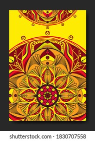 Vektorgrafik von Hand doodle mandala. Ethnische Mandalas mit bunten Stammesverzierungen. bunter Mandala-Designs
