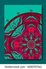 Vector drawing of hand doodle mandala. Ethnic mandalas with colorful tribal ornaments. colorful mandala designs