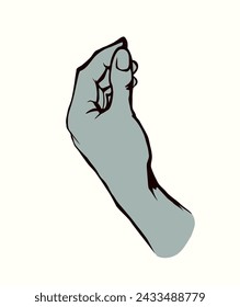 Vector drawing. Hand with emotional gesture