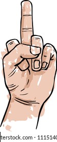 vector drawing of hand gesture "fck off"