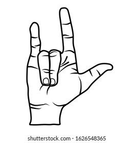 Vector Drawing Hand Gesture Ily Love Stock Vector (Royalty Free ...