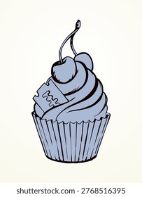 Vector drawing. The hand offers a treacherous treat