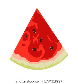 Vector dibujando bayas de sandía hechas a mano sobre un fondo blanco aislado, de estilo plano. Símbolo, postre dulce de verano, empaque, regalos, vacaciones, tarjeta de saludo, decoración.