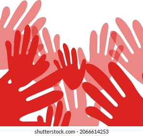 Vector drawing of hands. Handmade work. A great idea for a greeting card, calendar, holiday invitation, wrapping paper. Suitable for decorating recipes, frames