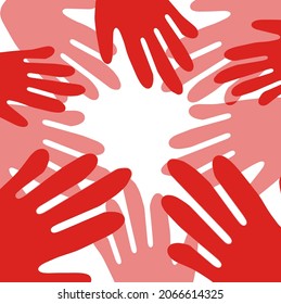 Vector drawing of hands. Handmade work. A great idea for a greeting card, calendar, holiday invitation, wrapping paper. Suitable for decorating recipes, frames
