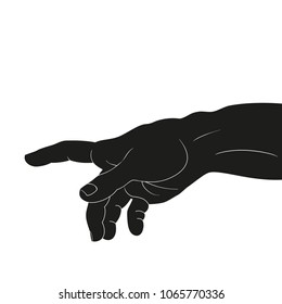Vector drawing of hands isolated on white background.