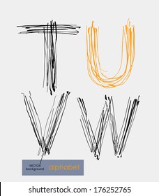 vector drawing handwriting alphabet