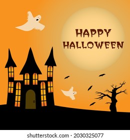 Vector drawing for happy halloween day