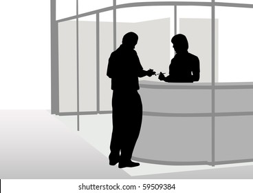 Desenho vetorial do chefe de empresa durante o horário de trabalho