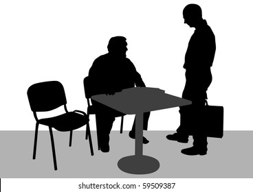 Vector drawing head of business during working hours