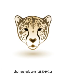 Vector drawing of the head of the cheetah.