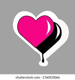 dibujo vectorial de un corazón, se puede usar como pegatina, icono