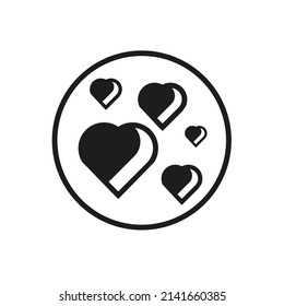 Corazón de dibujo, color negro, estilo plano