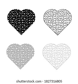 Corazón con corazones dentro, esténcil