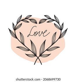 Dibujo vectorial de un corazón con una línea y pétalos	