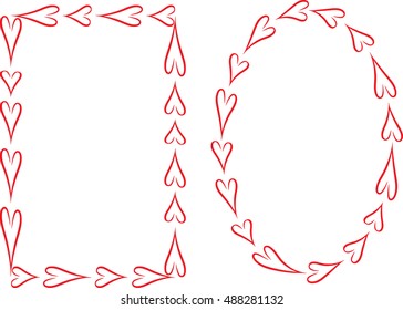 vector drawing heart shape border