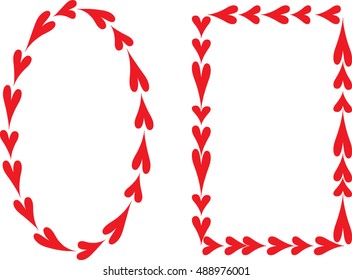 vector drawing heart shape border