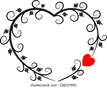 Vector drawing heart shape plant
