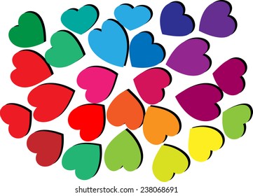 vector drawing heart shapes