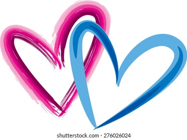 vector drawing heart shapes