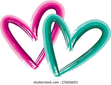 vector drawing heart shapes