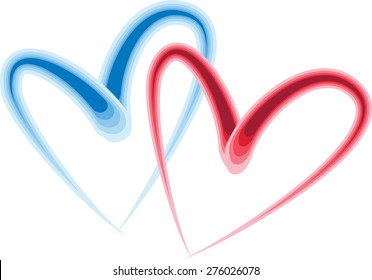 vector drawing heart shapes