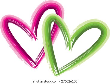 vector drawing heart shapes