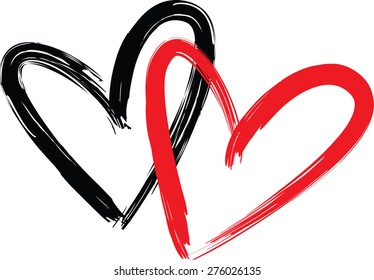 vector drawing heart shapes