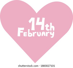 
Vector drawing of a heart for valentine's day. The 14th of February