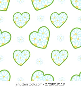 Dibujo de Vector, corazones hechos de flores. Creado para impresión, decoración, vacaciones, Web