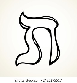 Vector drawing. Hebrew letter icon