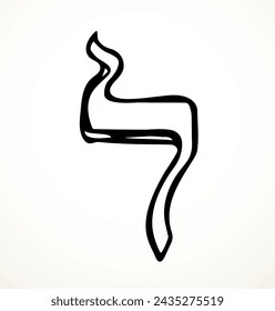 Vector drawing. Hebrew letter icon