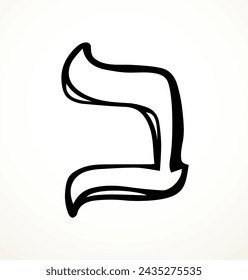 Vector drawing. Hebrew letter icon