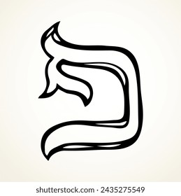 Vector drawing. Hebrew letter icon