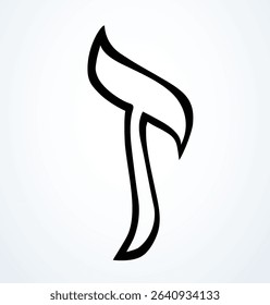 Vector drawing. Hebrew letter icon
