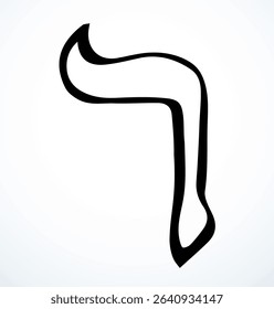 Vector drawing. Hebrew letter icon