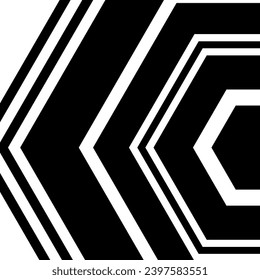 Hexágono de dibujo del vector, blanco y negro de color