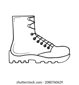 vector drawing of a hiking boot, doodle isolated