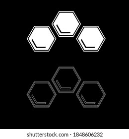 Icono de Honeycomb hexagón de color blanco