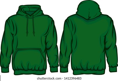 Vector Drawing of  Hooded Sweatshirt