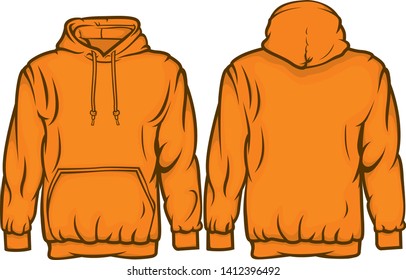 Vector Drawing of  Hooded Sweatshirt