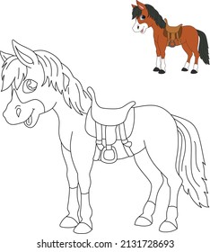 dibujo vectorial de un caballo para libro de colorantes.