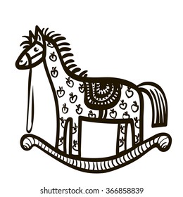 vector drawing horse rocking in apples